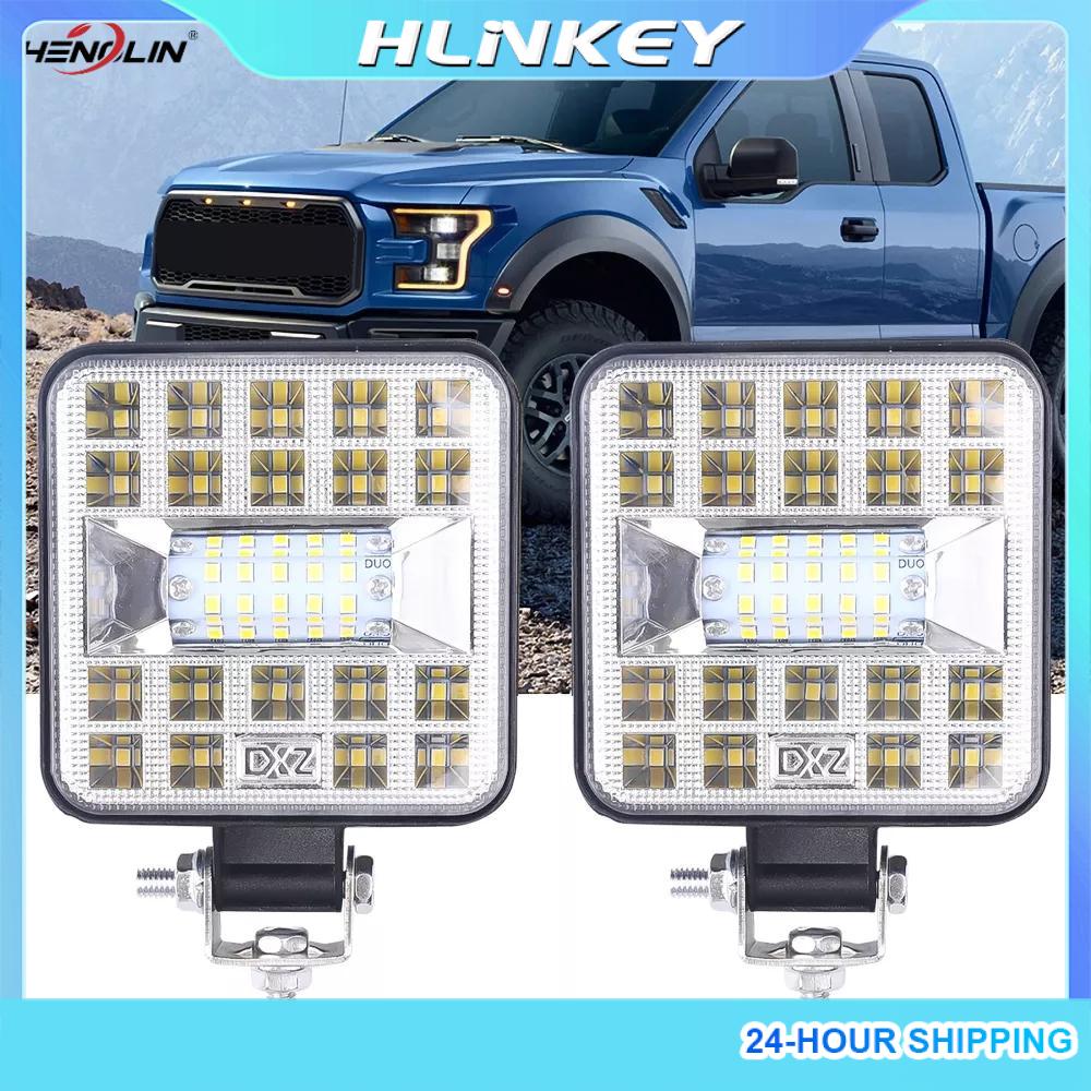 87/69/57W LED Work Light Square Spotlight Bar 9V-32V Super Bright White Light Lamp for Car Motorcycle Truck Forklift Boat Offroad SUV ATV ราคา 169 บาท*ส่งฟรี