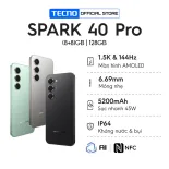 [Độc Quyền] Điện thoại TECNO SPARK 40 PRO (8+8)GB/128GB - Màn hình AMOLED 1.5K & 144Hz | Mỏng 6.69mm | 5200mAh sạc 45W