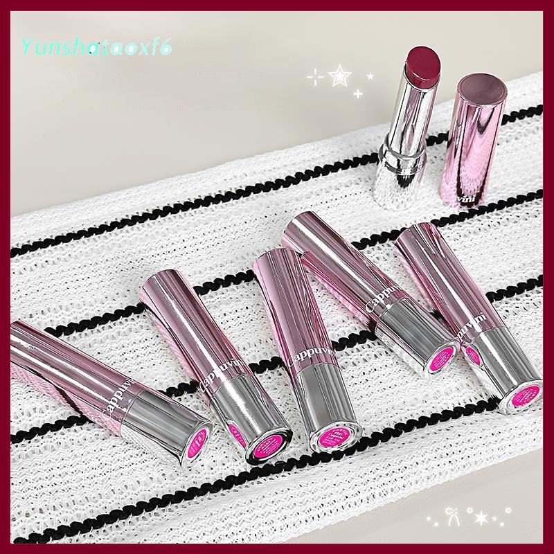 yunshataoxf Cappuvini pha lê Gương thủy tinh rắn Son bóng nước ánh sáng Son môi rõ ràng thạch môi men Nude Nhẹ sáng môi tint trang điểm