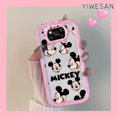 YIWESAN Casing Ponsel untuk Xiaomi POCO X3 Poco X3 NFC Poco X3 Pro Poco X3 GT Case kartun Mickey pola kepala HP Monster Kesing kecil lensa kamera transparan Casing pelindung silikon sederhana kreatif Softcase