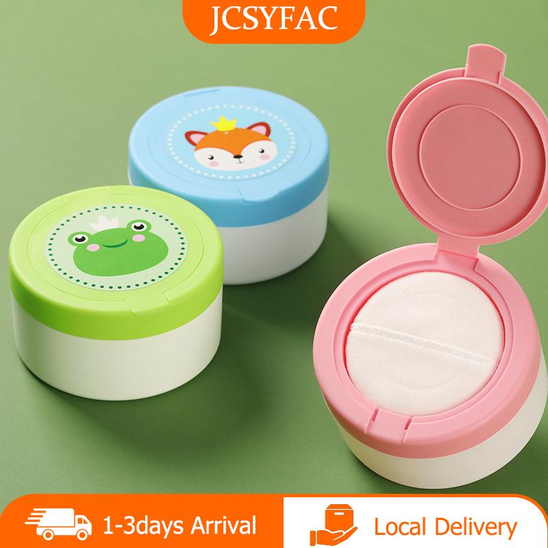 【JCSYFAC】 Cơ thể bé bột container trường hợp với bột Puff xách tay an toàn rỗng trẻ sơ sinh cơ thể bột lưu trữ hộp mỹ phẩm Puff chủ