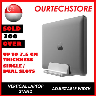 Vertical Laptop Stand Single Dual Portable Desktop Holder Adjustable Dock (Up to 17.3 inch Laptops)