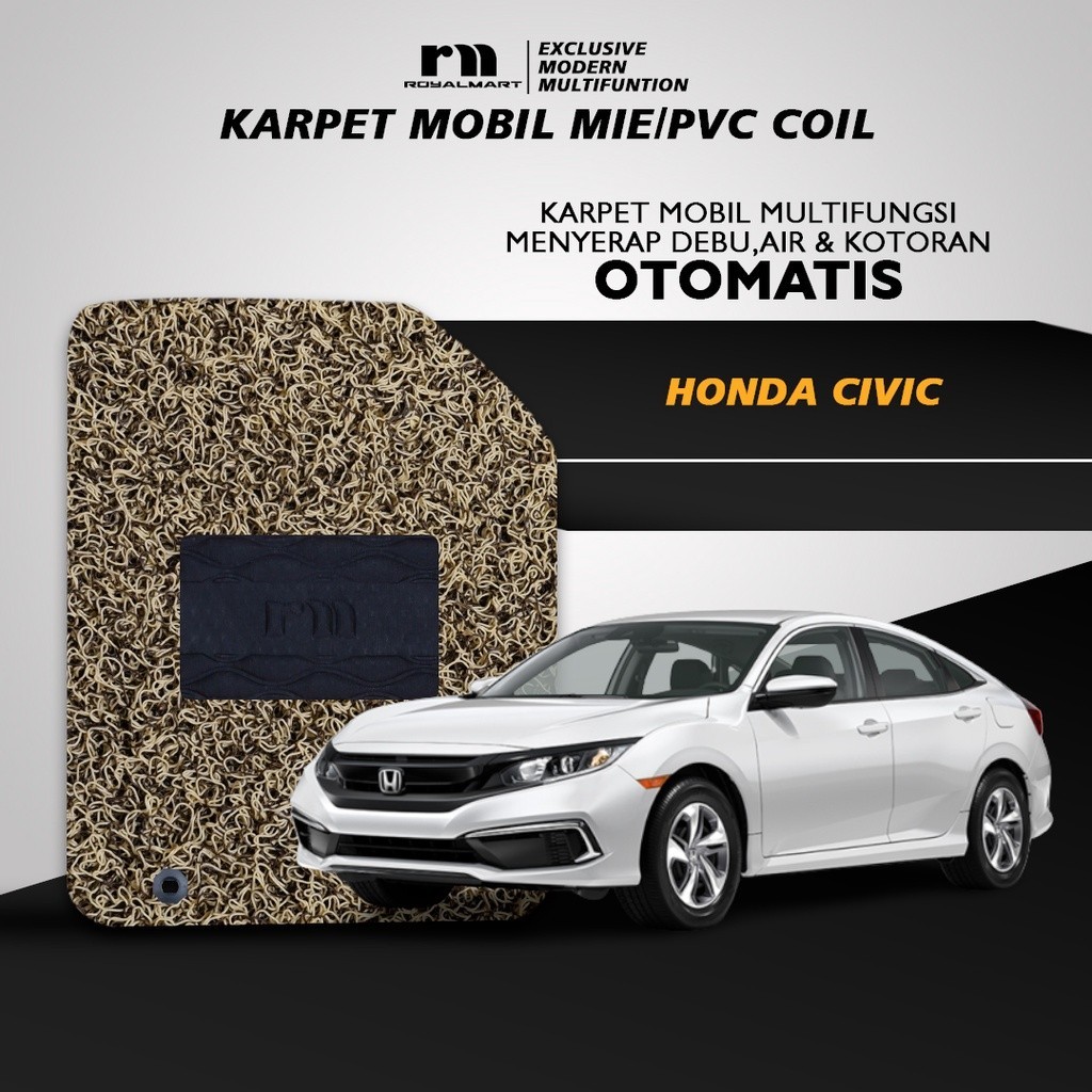 Royal Mart - Karpet Mobil CIVIC NON BAGASI 2 WARNA/Carpet Mie Bihun Premium Keset PVC Anti Slip Aksesoris Interior Mobil Giá 845,045 Đồng*Miễn phí vận chuyển