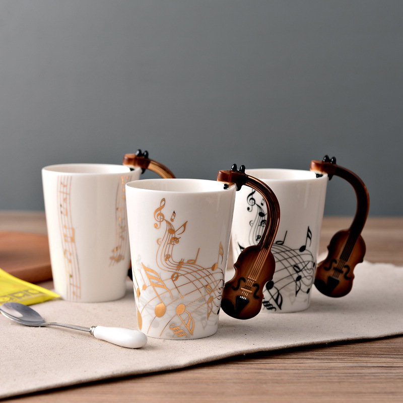 Gốm âm nhạc Cốc Cốc Cốc nhạc cụ cốc nước cốc cà phê tráng men sứ Mug