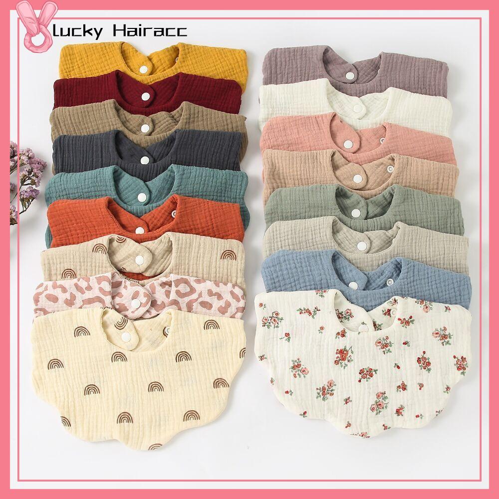 LUCKY HAIRACC Bông Gause Cho Cô Gái Cậu Bé Burp Vải Bandana Trẻ sơ sinh Yếm Có Dây Đeo Khăn cho trẻ sơ sinh Bé Yếm Ăn Nước Bọt Khăn