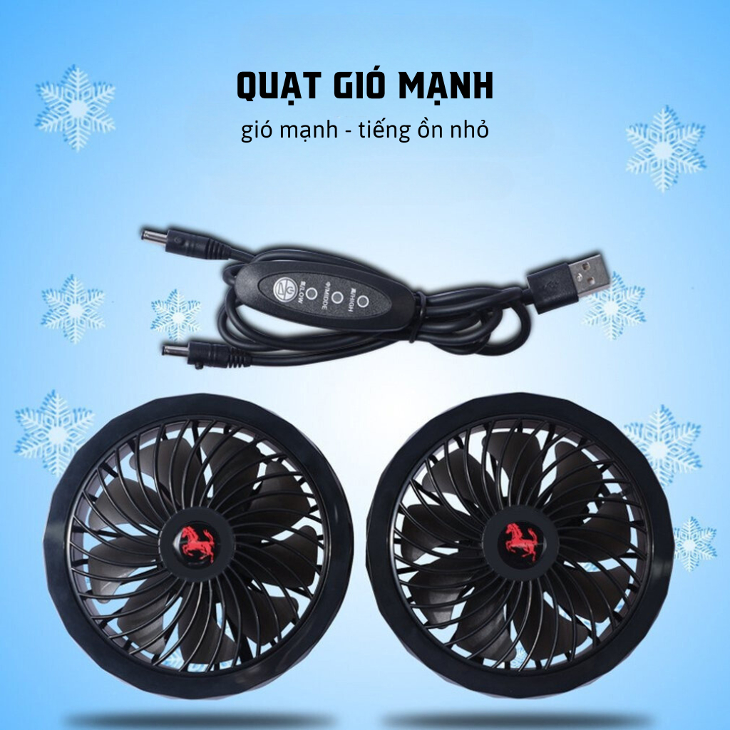 Quạt Áo Điều Hòa - Quạt Điện USB Áo Làm Mát Điều Hòa 3 Tốc Độ Điều Chỉnh Bằng Cáp USB 5V
