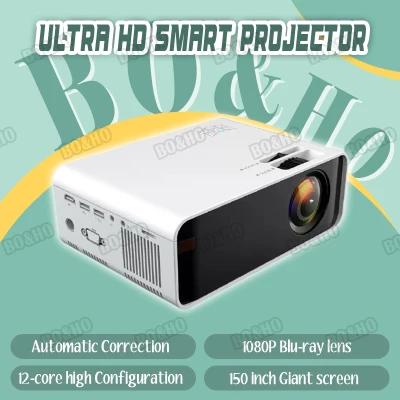 Smart projector home 2021 new small portable bedroom 1080p ultra high definition, WiFi mobile phone projection screen mini projection dormitory office TV projection wall smart home theater all-in-one machine