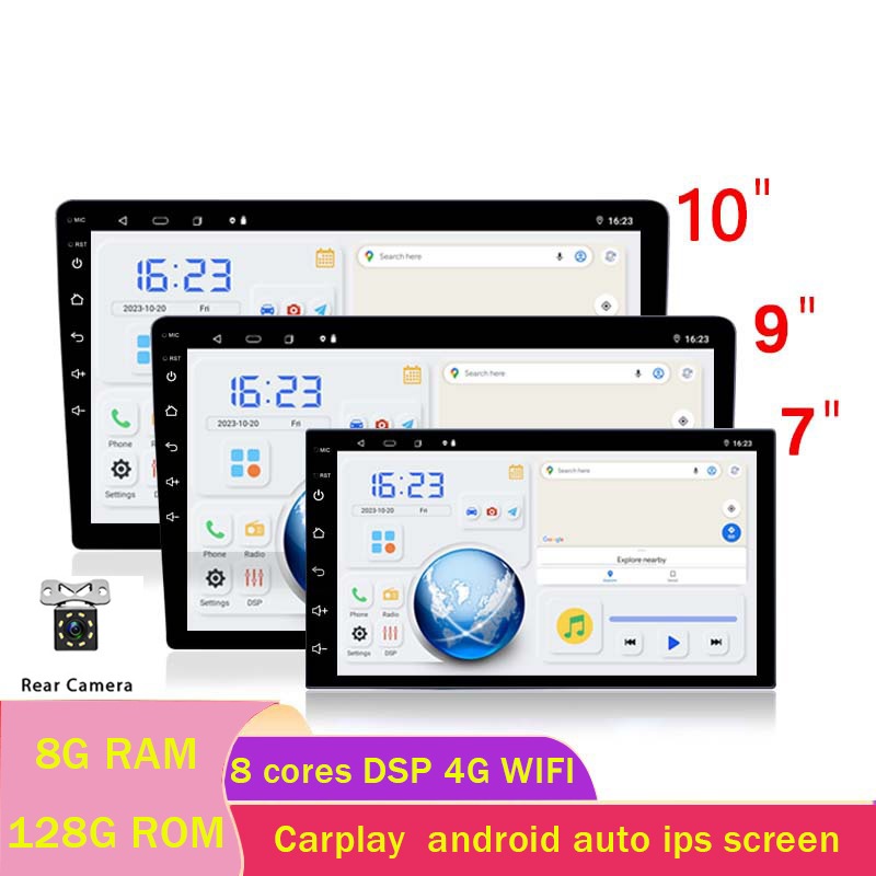 Honxun ESSGOO acodo ASTRAL STAPON 2Din 8+128GB 8 cores Android head unit car MP5 Player with camera Touch Screen carplay android auto navigation Car Stereo radio Bluetooth FM usb wifi gps dsp ราคา 6,195 บาท*ส่งฟรี