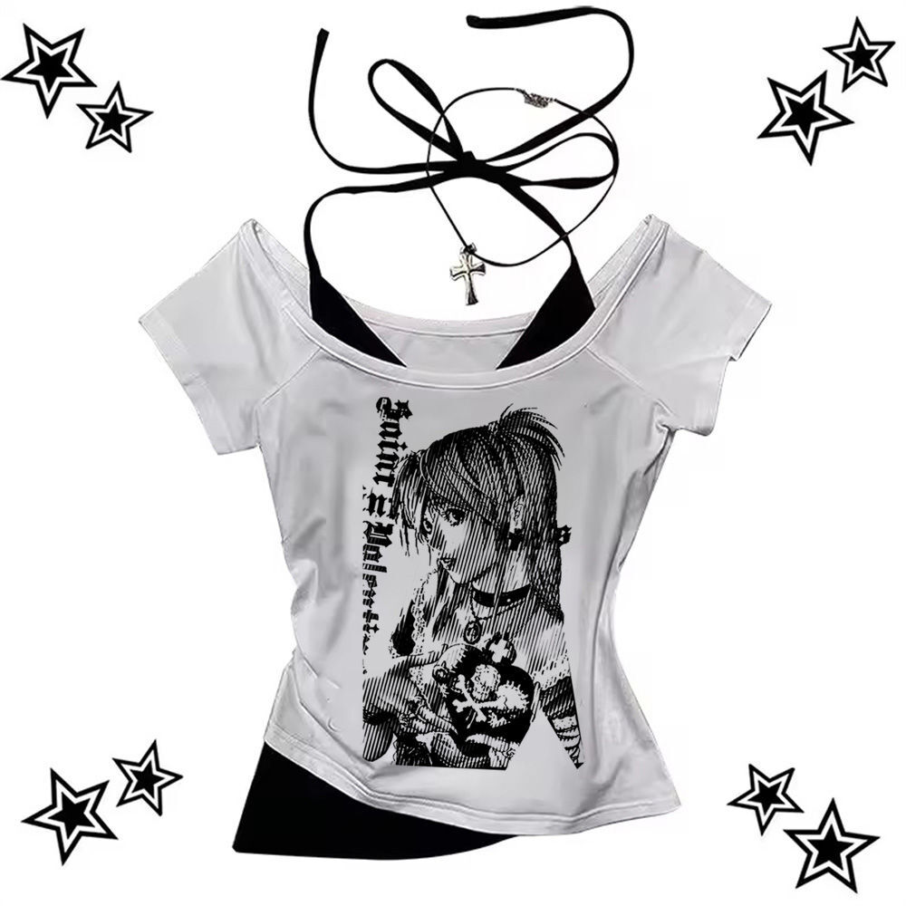 New store openingY2k Vintage crop top Aesthetic 2000s y2k gyaru shoujo girl style summer 2025 girls 