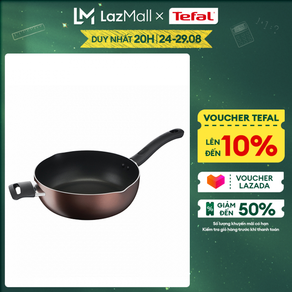 Chảo chiên sâu lòng chống dính đáy từ cao cấp Tefal Day By Day size 24-28cm - Hàng chính hãng