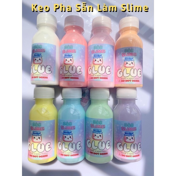 Keo sữa atm pha sẵn đủ màu làm slime basic 100ml - nguyên liệu làm slime đầy đủ
