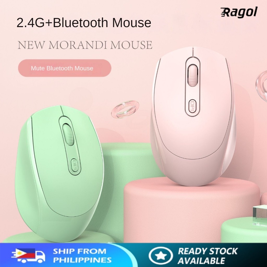 Morandi Wireless Mouse: Bluetooth & USB, Rechargeable, Silent Design