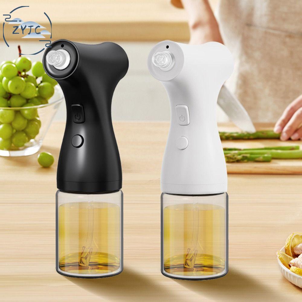 ZYJC SHOP Chế độ kép Bình xịt dầu chạy điện Có đèn Chống rò rỉ Bình xịt nước sốt giấm Dễ lau chùi Tay cầm thoải mái Dụng cụ phun dầu thủy tinh Nhà bếp