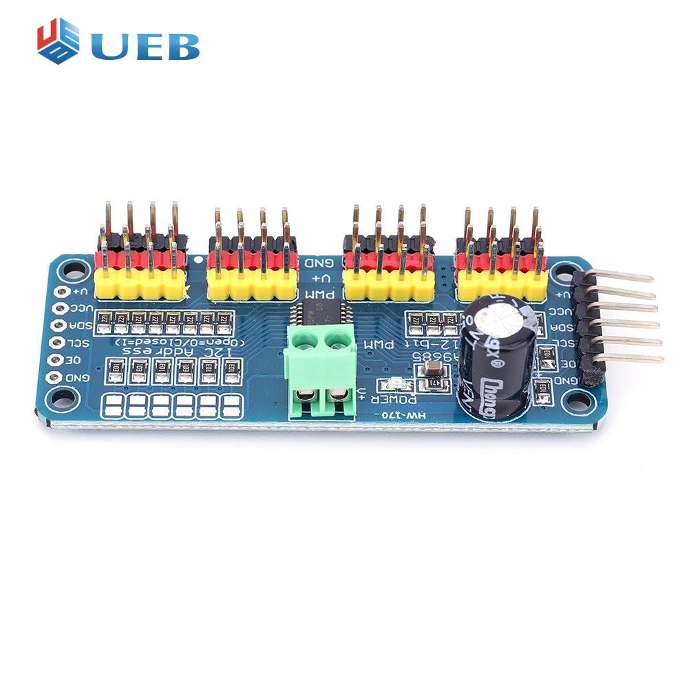 PCA9685 Driver Module IIC Interface 16 Channel 12-Bit PWM Servo Motor Shield Driver for Arduino Robot/ Raspberry Pi Harga 14 Ringgit*Penghantaran Percuma