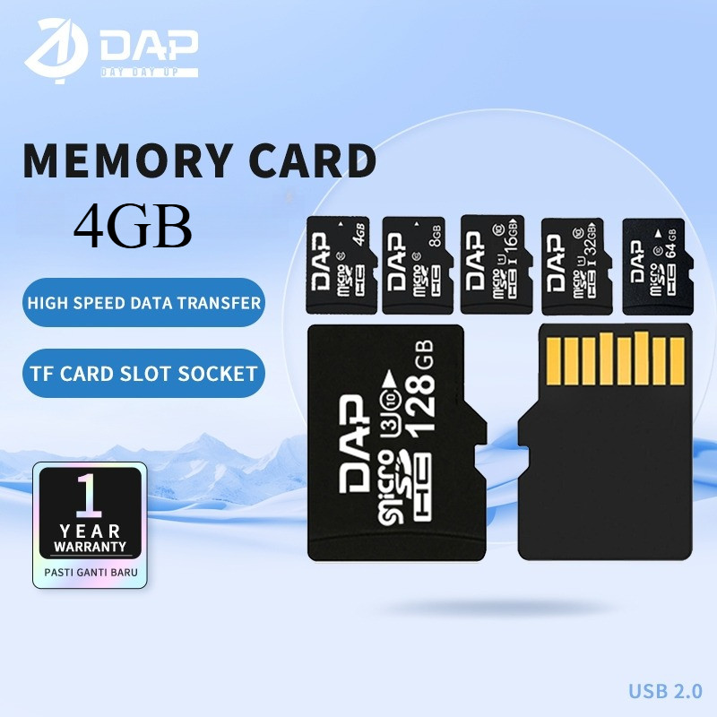 DAP Memory Card SD & TF High Speed Data Tranfer 4GB - Garansi Resmi 1 Tahun Harga  39,600 rupiah*Gratis Ongkir