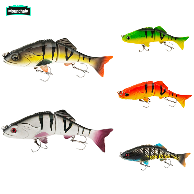 Lifelike Lure Bait Fishing Lures For Bass Trout Perch 2-Jointed Swimbait Hard Bait Fishing Gear With 2 Trible Hook 105g For Outdoor Freshwater Saltwater Fishing ราคา 166 บาท*ส่งฟรี