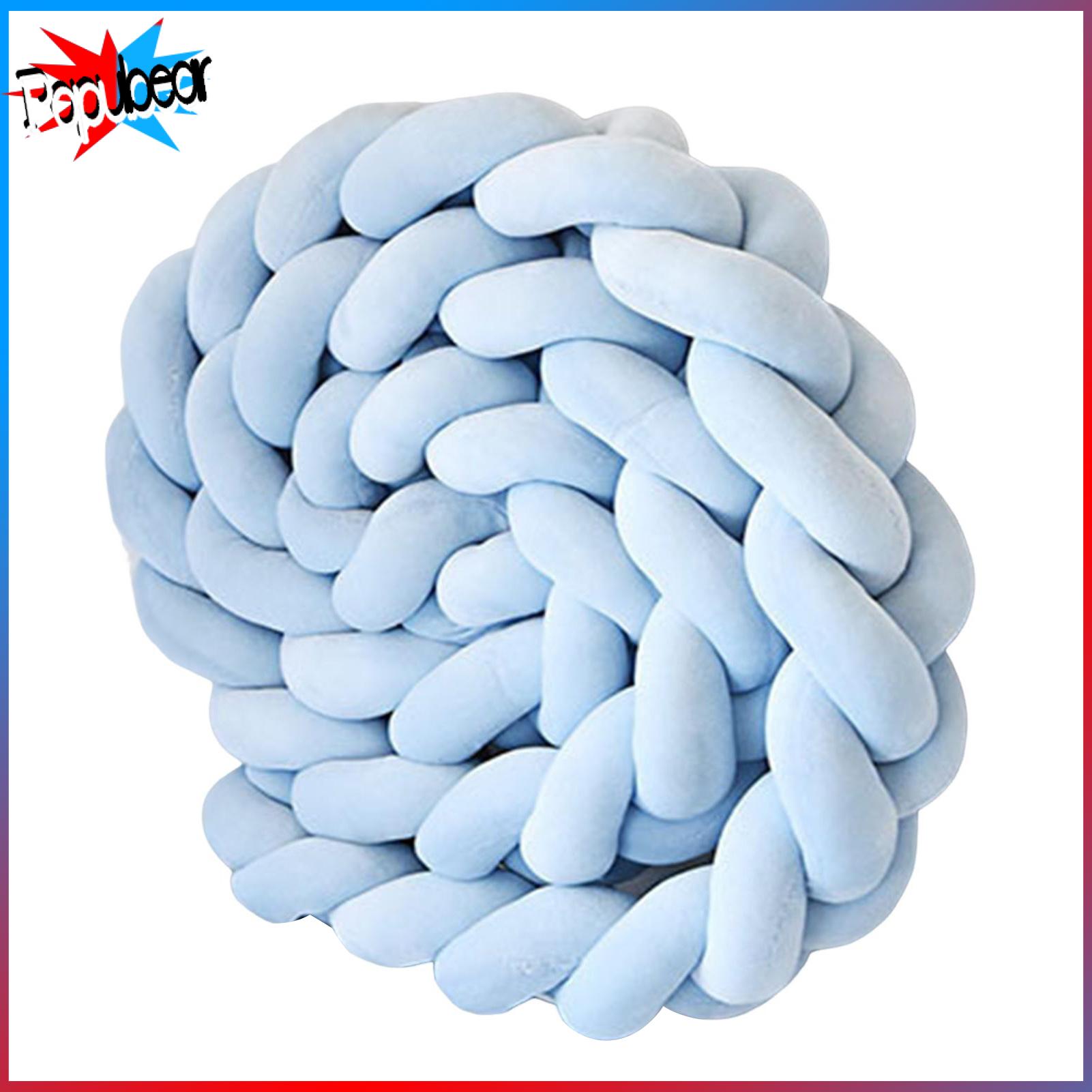 Bedroom Accent Cushion Multi-functional Throw Pillow Decorative Braided Crib Bumper Cushion for Beds Sofas Soft Pp Cotton Filling 3-strand Braid Design All-around Protection for Sides Corners ราคา 376 บาท*ส่งฟรี