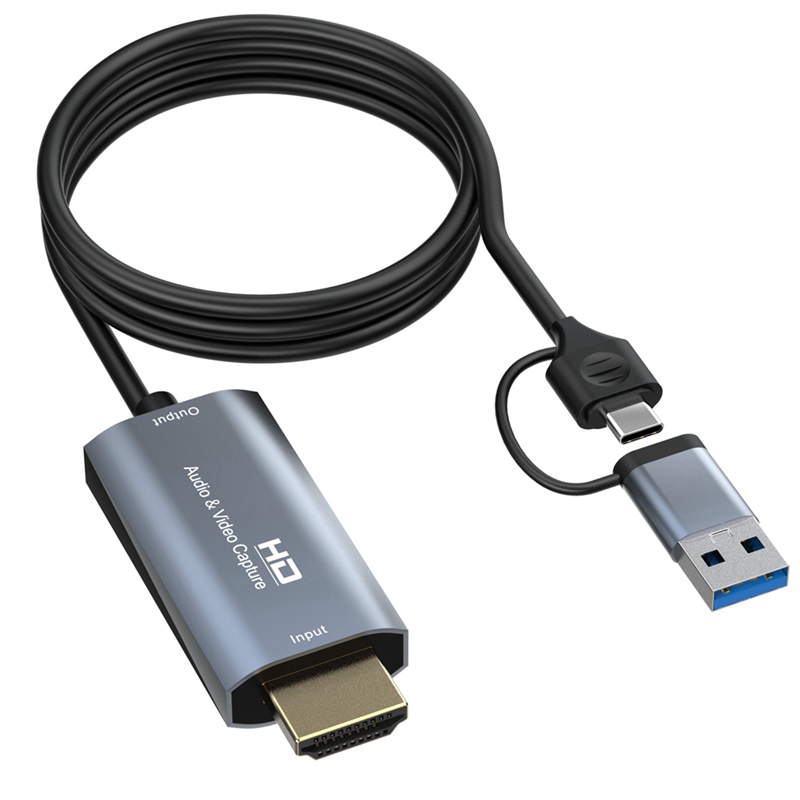 4K -Compatible to Type-C+USB Capture Card Live Audio Video Capture Card 1.8M