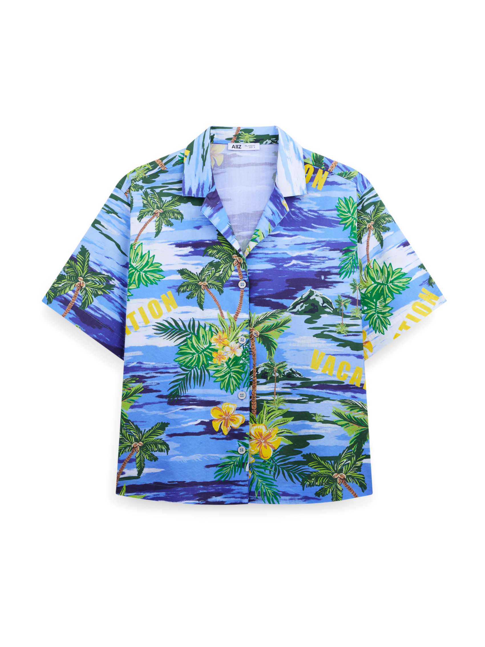 AIIZ (เอ ทู แซด) - AIIZ เสื้อเชิ้ตฮาวายผู้หญิงแขนสั้นพิมพ์ลายวินเทจ ราคา 395 บาท*ส่งฟรี