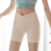FED Cross-Waist Ice Silk Safety Shorts for Women Summer Anti-Exposure Leggings