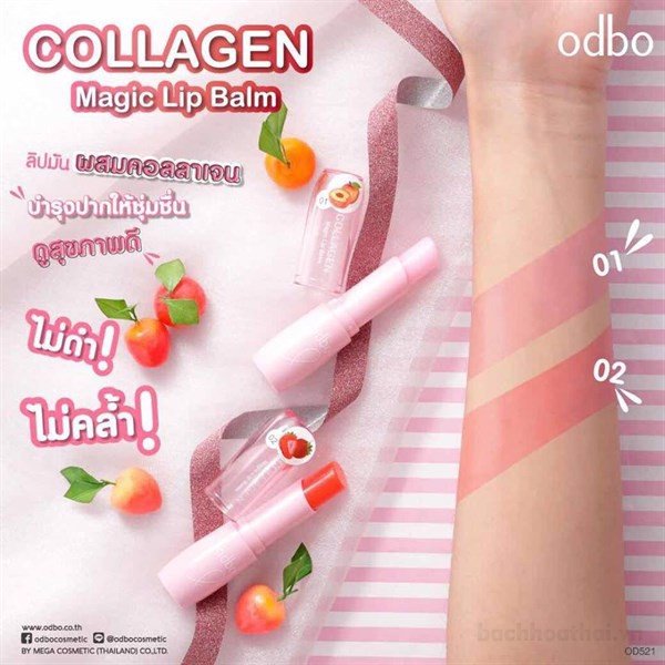 Son dưỡng môi Odbo Collagen magic Lip Balm