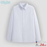 OTAKU Polo Shirt For Men Long Sleeve Fashion Shirt Polo Unisex Lapel Neck Menswear Top Original Casual Plain Korean Style