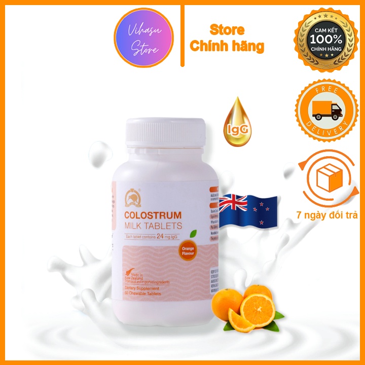 Viên nhai sữa non hỗ trợ tăng sức đề kháng, bổ sung dinh dưỡng Colostrum [Vihasu Store]