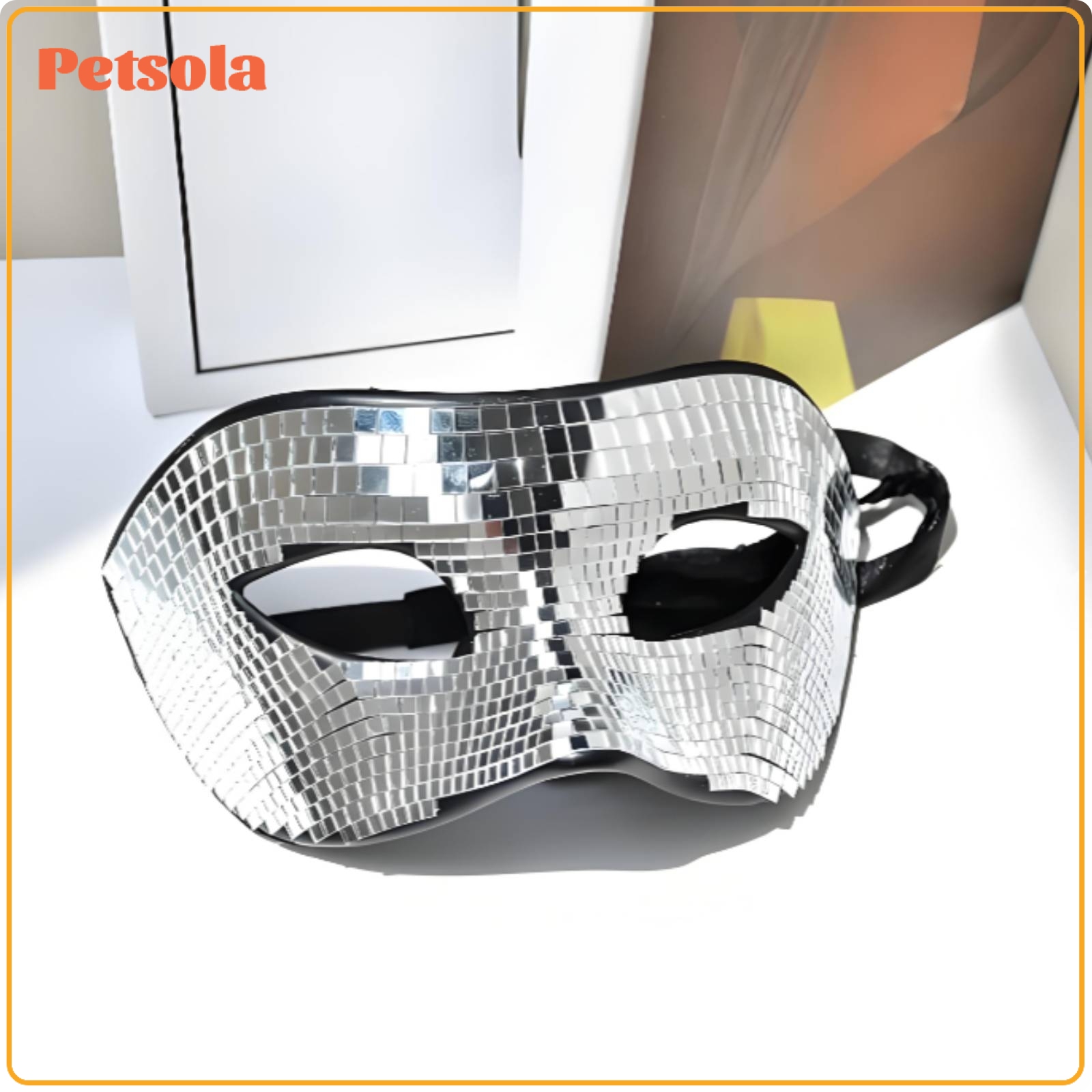 petsola Cutout Eye Openings Mirror Mosaic Mask Reflective Disco Ball Mask Contoured Costume Accessory Lightweight ราคา 4,717 บาท*ส่งฟรี