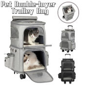 Outdoor Pet Stroller by Pet Double-layer Trolley Bag