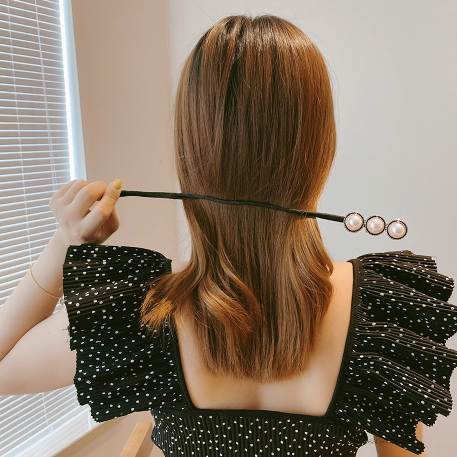 Pearl Flower Hair Bun Maker Easy Bun Maker Lazy Hair Curler ba lê ba lê cho phụ nữ phụ kiện Curler SRJS-VN - 5