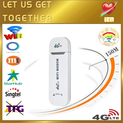 4G WiFi Router 100Mbps USB Modem Wireless Broadband Mobile Hotspot LTE 3G/4G Unlock Dongle with SIM Slot Stick Date Card