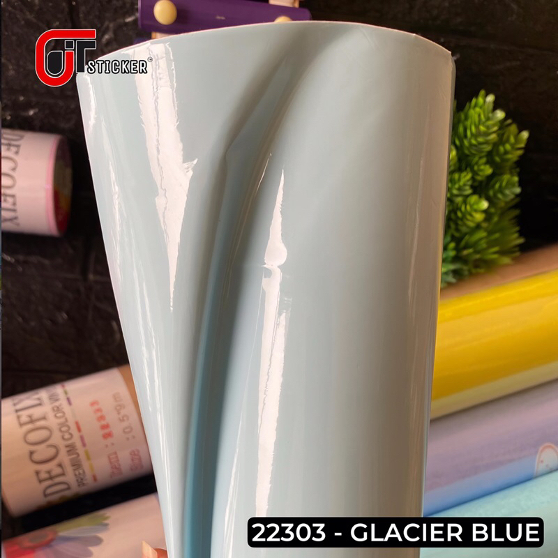 Skotlet glacier blue pastel glossy sticker scotlite glacier blue pastel premium color vinyl Harga 12,780 rupiah*Gratis Ongkir