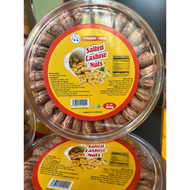 Hạt điều rang muối xếp hoa a cồ 500gr