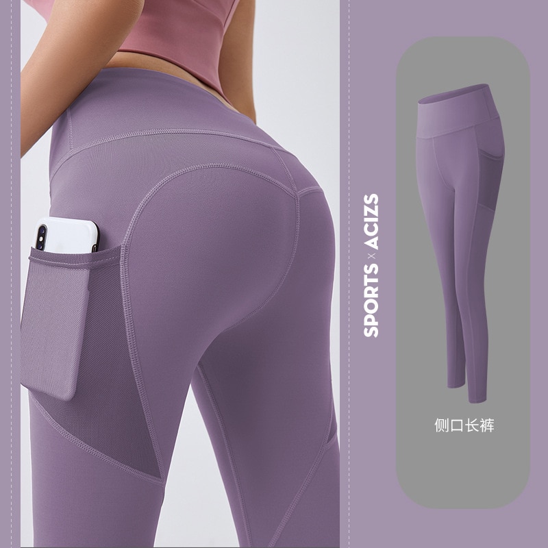 Women's Pants with Pockets Capri Pants Nine-point Leggings Sports Girls Fitness Pants Belly Control Jogging Leggings Women's Fitness Pants - 3