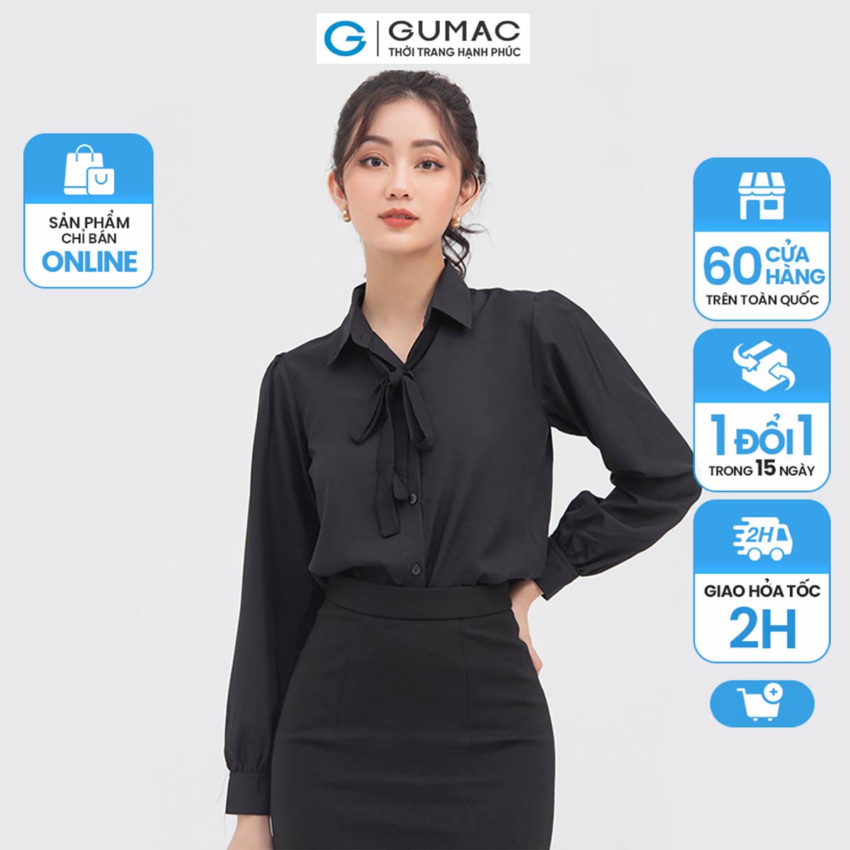 Áo sơ mi buột nơ aa910