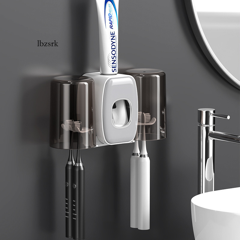 Non punching Valentine's Wall mounted Toilet Automatic Toothpaste Squeezer Creative Toothbrush Storage Rack lbzsrk-CB ราคา 384 บาท*ส่งฟรี