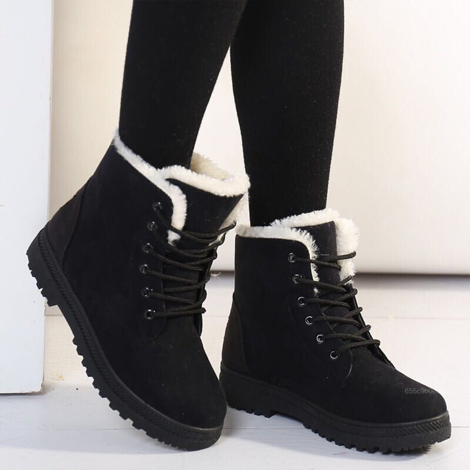 Warm Shoes Short Boots Flat Heel Ladies Cotton Breathable Shoes Suitable for Indoor Outdoor UYYT-MY