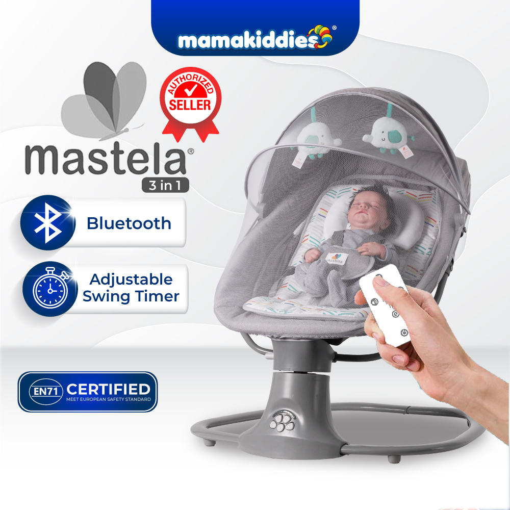 Mamakiddies Mastela 3IN1 Baby Swing Newborn to 3 Years Auto Swing Leaf Bouncer Electric Baby Rocker Buaian Bayi Elektrik