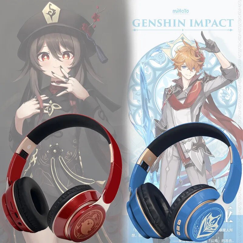 MOLVUS 1pc Anime Genshin Impact tonalité périphérique Casque Bluetooth sans Fil Casque Kaedehara Kazuha(STYLE8