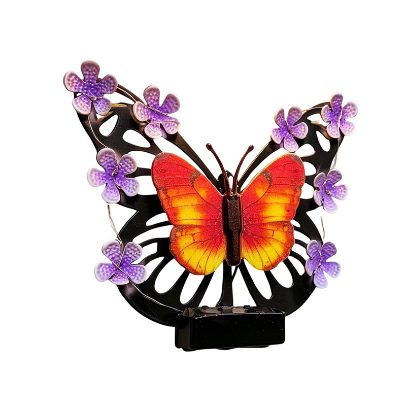[LF7L]Solar Outdoor Butterfly Wall Decorative Lights Waterproof Butterfly Decoration for Outside Patio Yard Porch Garden