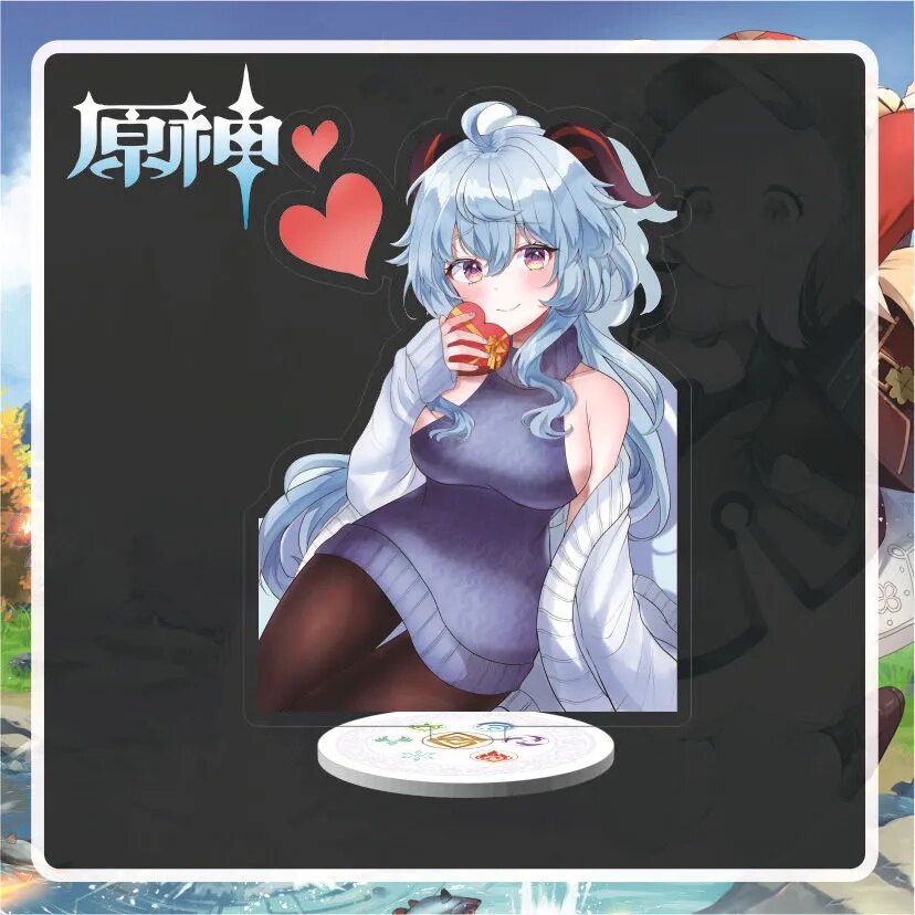 Mô hình Standee Anime Figure Genshin Impact Yae Miko Paimon uou Hutao Phụ kiện trang trí để bàn góc 