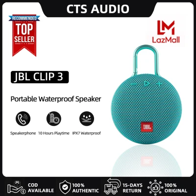 JBL Clip 3 Portable Bluetooth Speaker IPX7 Waterproof with noise cancelling speakerphone