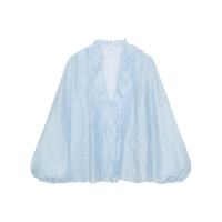 ZARA Shirts Womens Sky Blue V Neck Moderate Other 05029078403-40