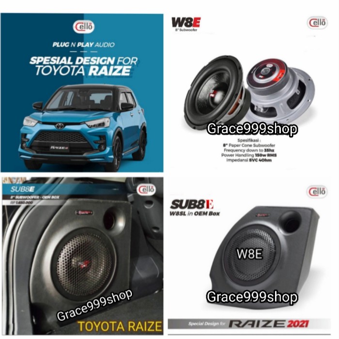 SUBWOOFER CELLO W8E PASIVE BOX PNP OEM TOYOTA RAIZE DAIHATSU ROCKY Harga 2,325,000 rupiah*Gratis Ongkir