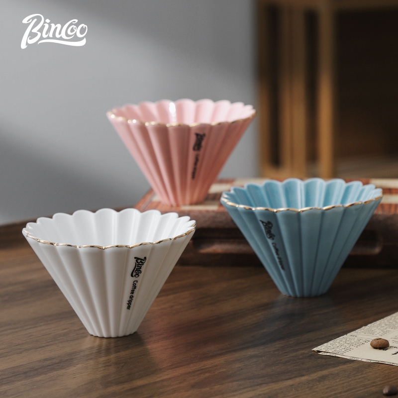 Bincoo Ceramic Coffee Filter Cup Coffee Dripper Hand Brew Cup High Beauty Twitch Cake Filter Cup Coffee Filter ราคา 313 บาท*ส่งฟรี