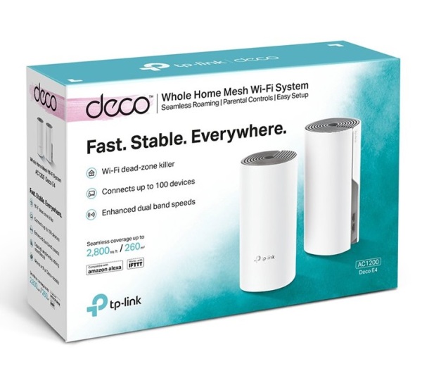 Hệ Thống Wifi Mesh TP-Link Deco E4 (2-pack) Dành Cho Gia đình Chuẩn AC 1200Mbps