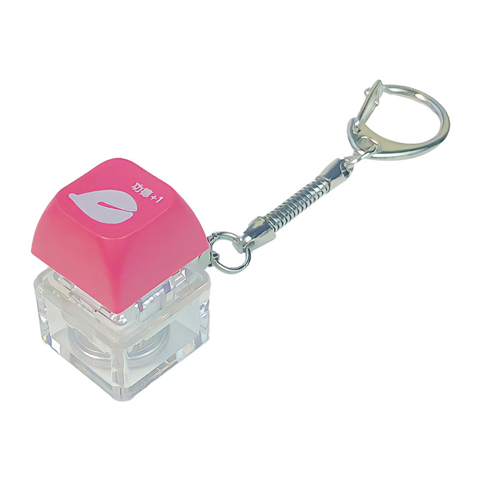 ASTELLA Stress Relief Toy Light-up Mechanical Keyboard Keycap Fidget Toy Stress Relief Finger Button Mini Clicker Pocket-sized Sensory Toy Key Chain Pendant Party Favor