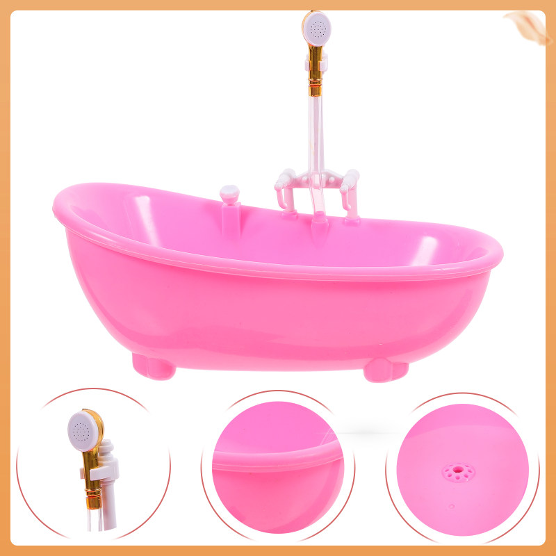 YUNMSTORE 1 Bộ Giả Vờ Chơi Bồn Tắm Mini Bộ Đồ Chơi Nhà Búp Bê Đồ Chơi Bồn Tắm Mini Đồ Chơi Phòng Tắm Playset