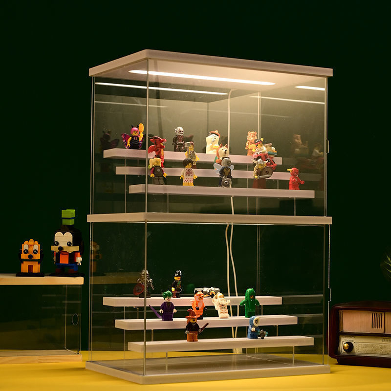 Tủ Kính Mika Trong Suốt, Trang Trí Đèn Led USB, Kệ Hộp Trưng Bày Mô Hình, Nước Hoa, Lego, Nhân Vật Yêu Thích Acrylic