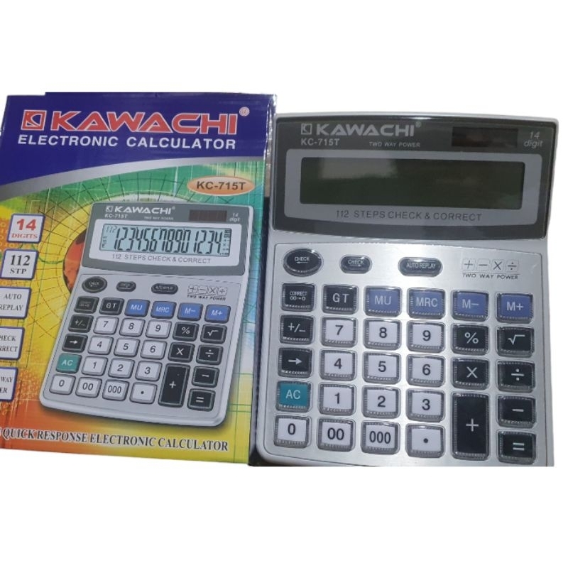 Kalkulator Kawachi 14 DIGIT TOMBOL CRYSTAL KC 715T / KAWACHI